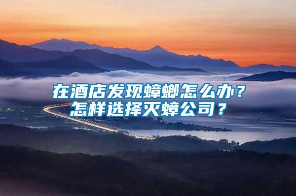 在酒店發(fā)現(xiàn)蟑螂怎么辦？怎樣選擇滅蟑公司？