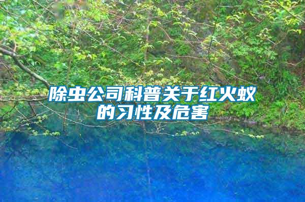 除蟲公司科普關(guān)于紅火蟻的習性及危害