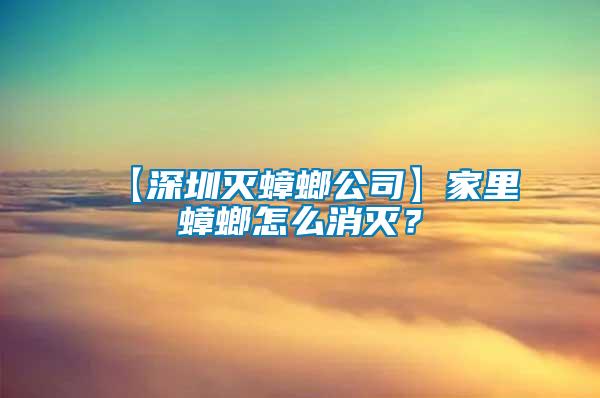 【深圳滅蟑螂公司】家里蟑螂怎么消滅？