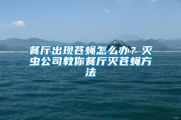 餐廳出現(xiàn)蒼蠅怎么辦？滅蟲公司教你餐廳滅蒼蠅方法