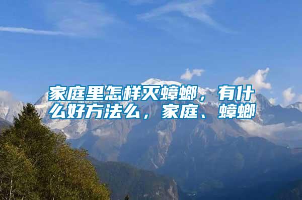 家庭里怎樣滅蟑螂，有什么好方法么，家庭、蟑螂