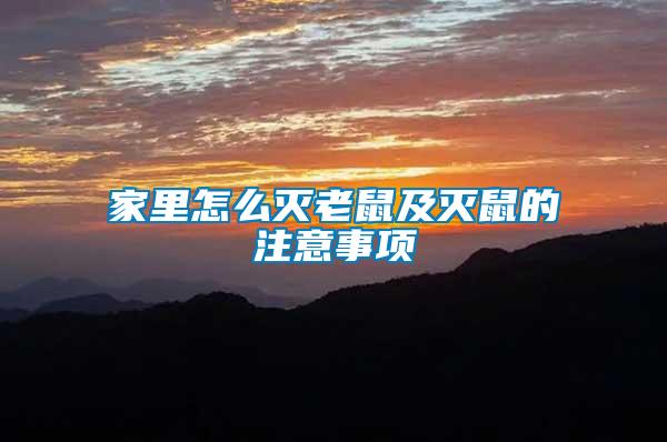 家里怎么滅老鼠及滅鼠的注意事項(xiàng)