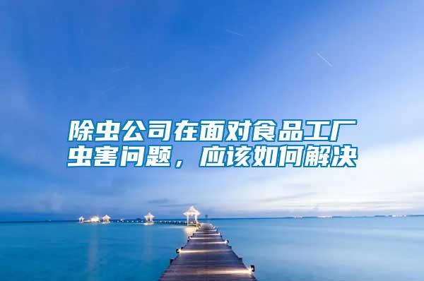 除蟲公司在面對食品工廠蟲害問題，應該如何解決