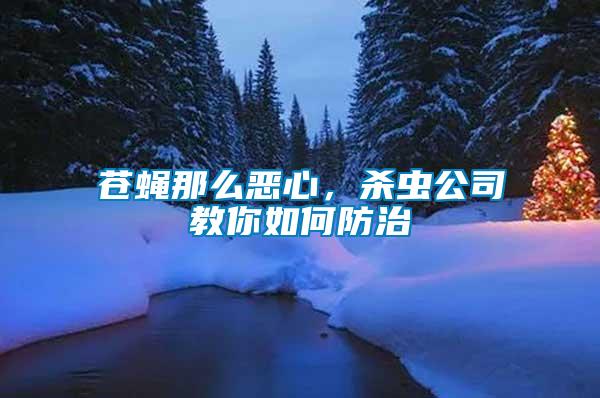 蒼蠅那么惡心，殺蟲(chóng)公司教你如何防治