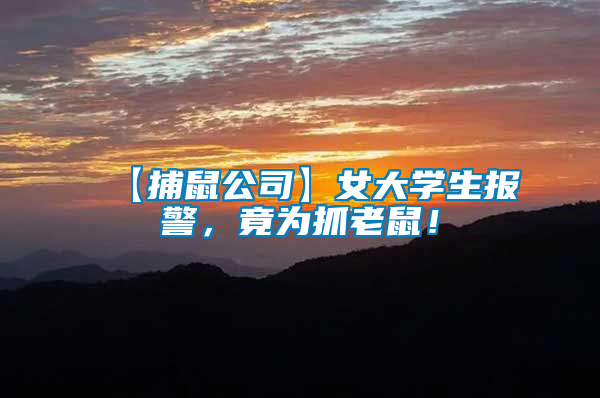 【捕鼠公司】女大學(xué)生報警，竟為抓老鼠！