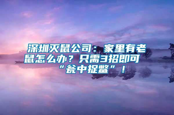 深圳滅鼠公司：家里有老鼠怎么辦？只需3招即可“甕中捉鱉”！