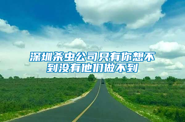 深圳殺蟲(chóng)公司只有你想不到?jīng)]有他們做不到