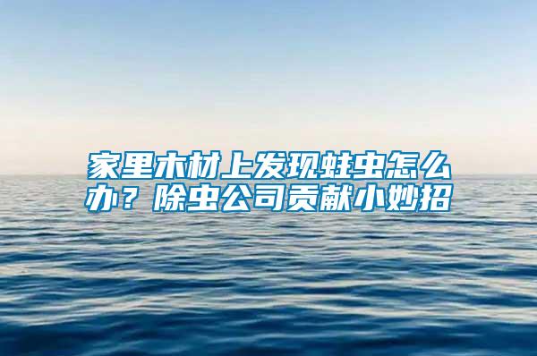 家里木材上發(fā)現(xiàn)蛀蟲(chóng)怎么辦？除蟲(chóng)公司貢獻(xiàn)小妙招