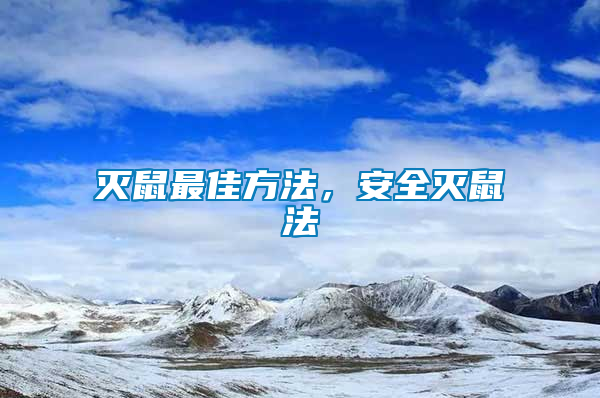 滅鼠最佳方法，安全滅鼠法