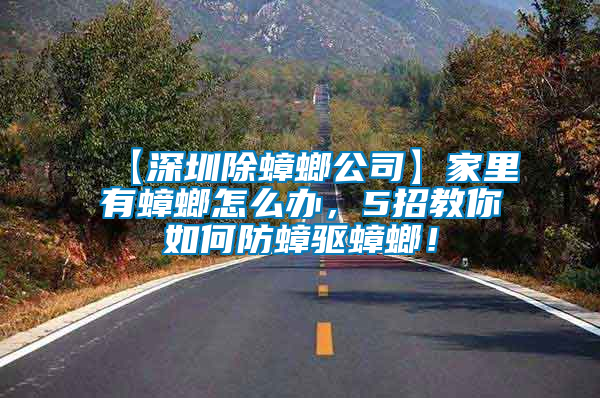 【深圳除蟑螂公司】家里有蟑螂怎么辦，5招教你如何防蟑驅(qū)蟑螂！