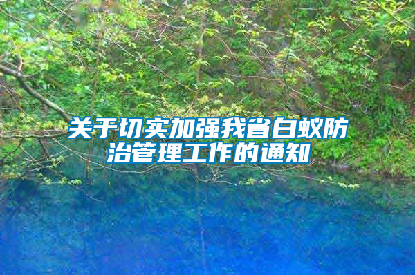 關(guān)于切實加強我省白蟻防治管理工作的通知