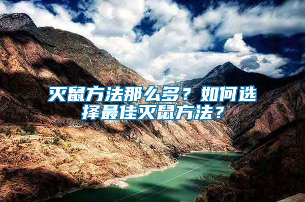 滅鼠方法那么多？如何選擇最佳滅鼠方法？